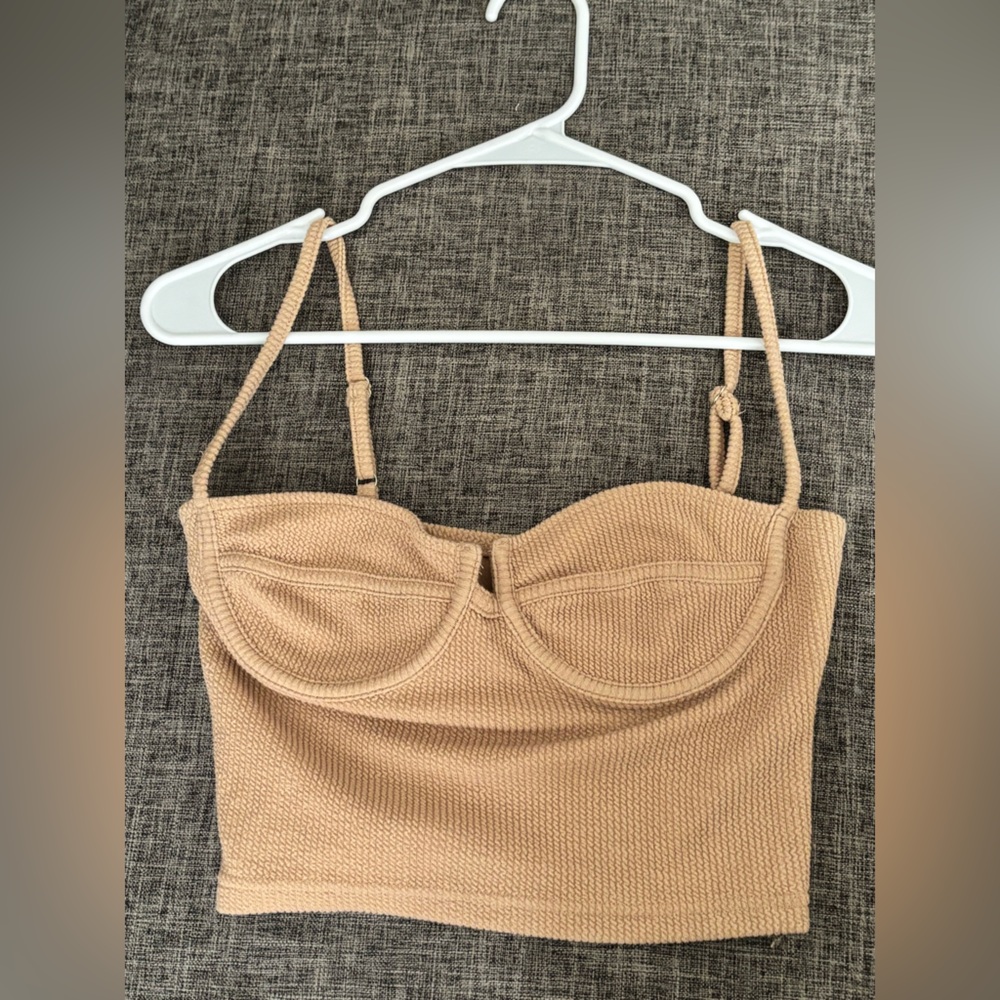 Tan bustier crop top
